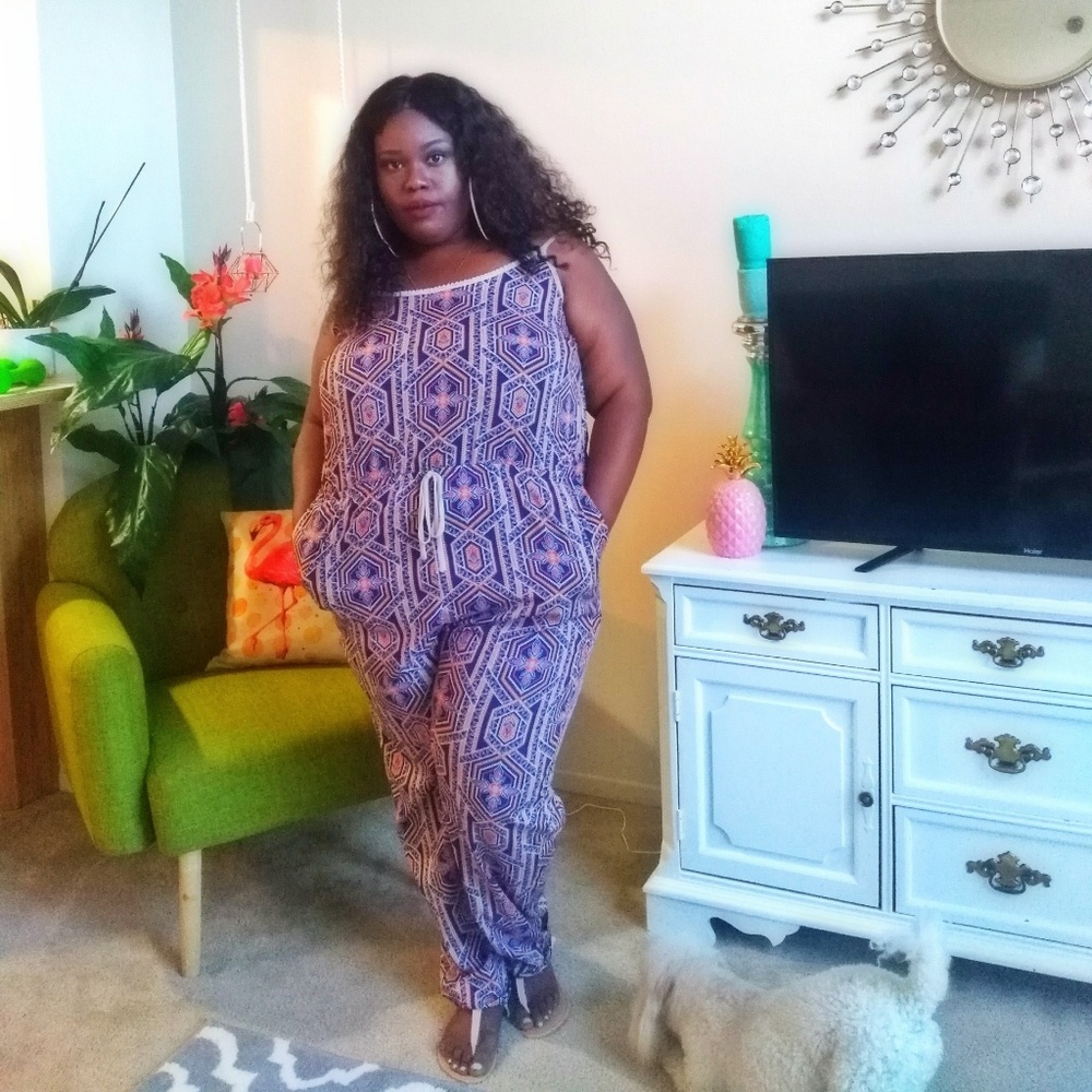 F21 Ornate Print Jumpsuit